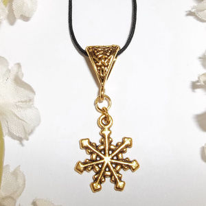Gold Snowflake Necklace Christmas Gift NWT 4966
